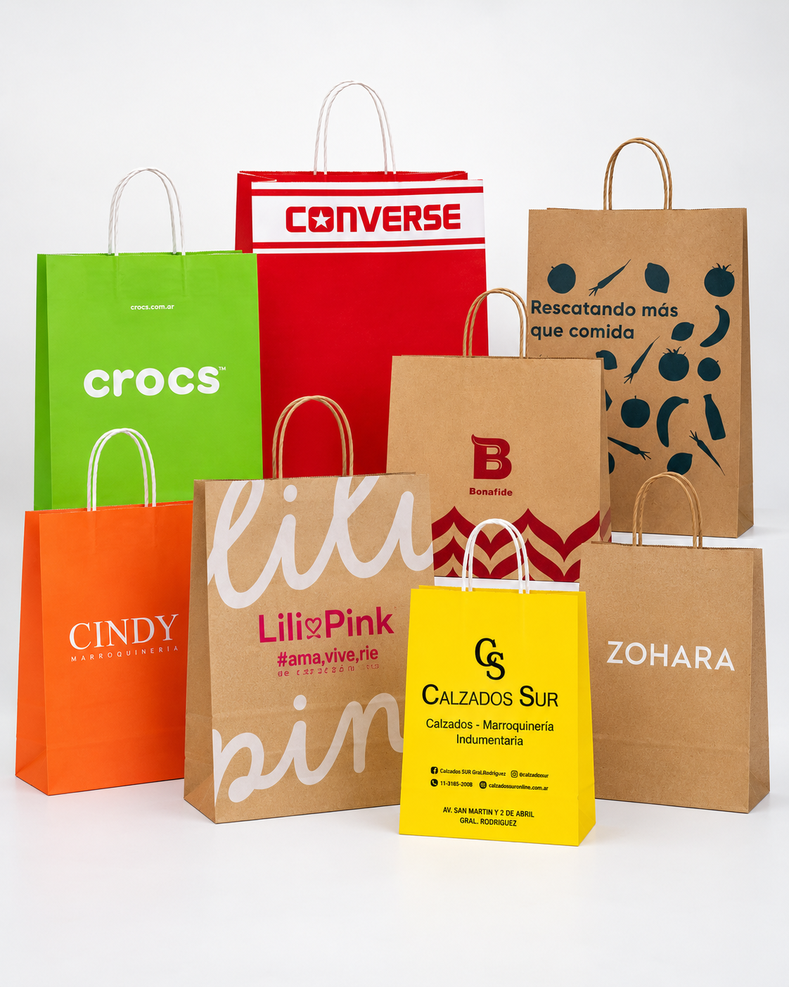 Bolsas de papel personalizadas con marcas de clientes Ecofactory