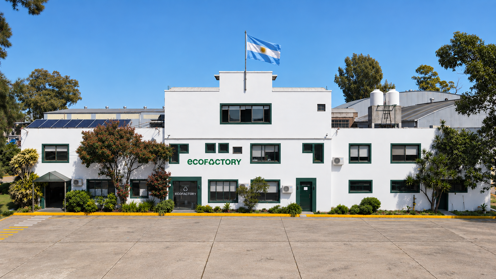 Frente de la planta Drago de Ecofactory en Vicente López